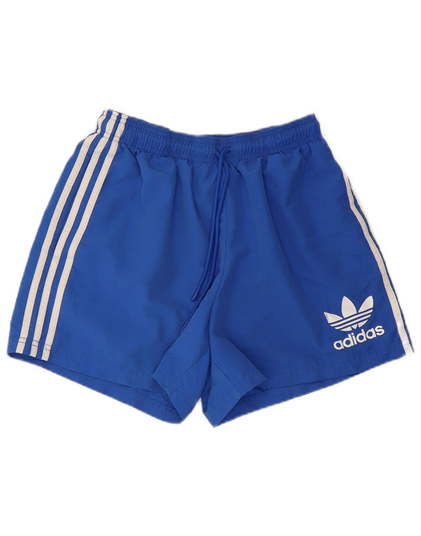 Pantaloni scurți sport pentru bărbați Adidas, poliester albastru mediu