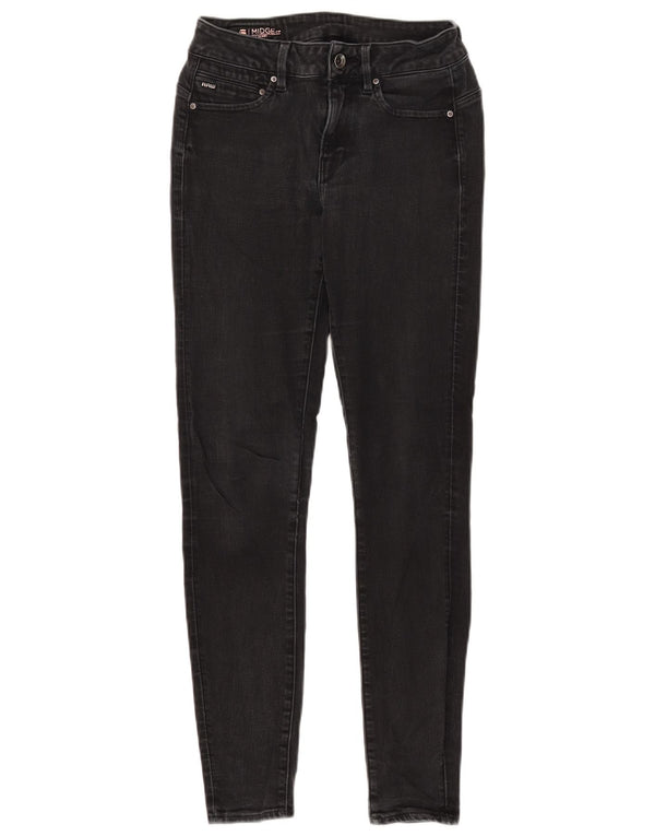 Blugi skinny G-Star pentru femei Midge cu talie medie W26 L30 negri