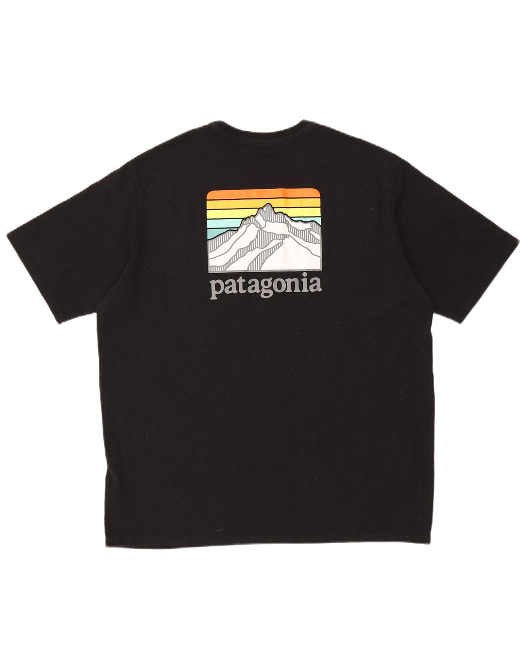 Tricou grafic PATAGONIA pentru bărbați, cu croială obișnuită, mare, negru, bumbac