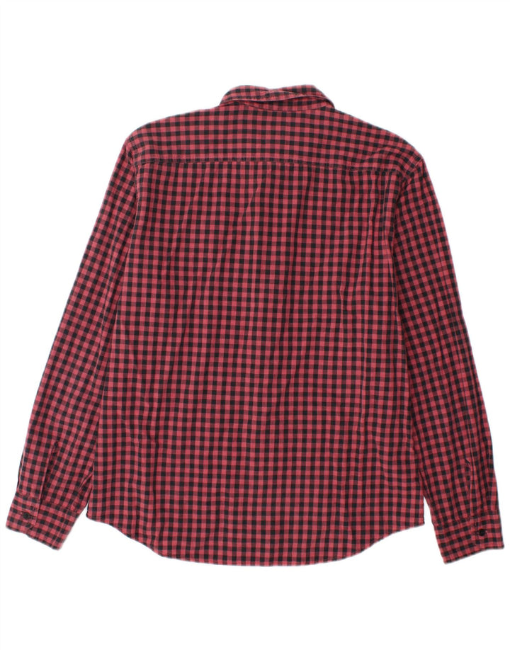 LEVI'S Mens Slim Shirt Large Red Gingham
