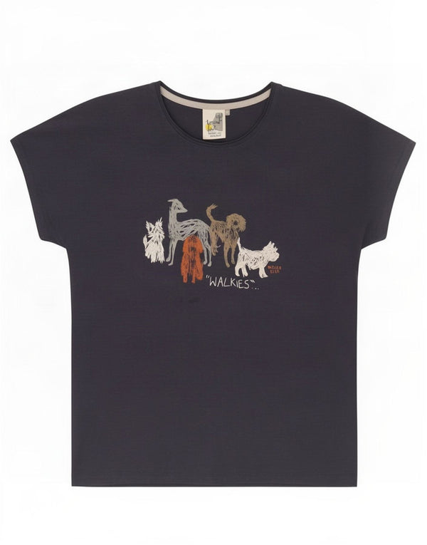 Tricou grafic pentru femei Weird Fish Top UK 12 Medium Bluemarin Bumbac