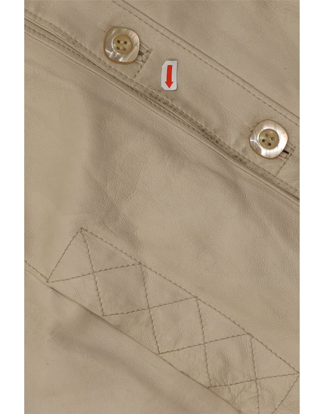 VINTAGE Womens Leather Jacket IT 50 XL Beige Leather Vintage Vintage and Second-Hand Vintage from Messina Hembry 