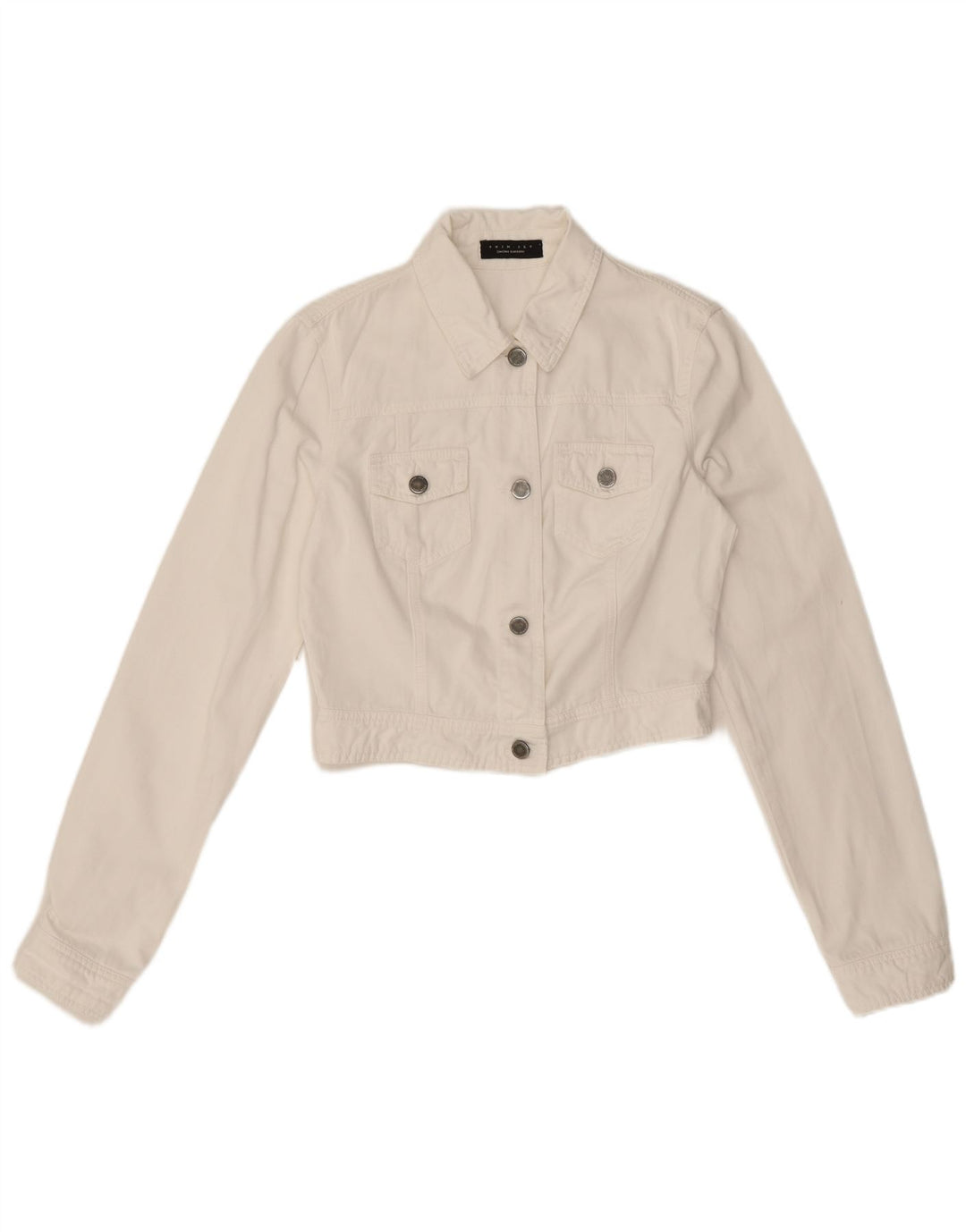 Jachetă de denim crop Twin-Set pentru femei UK 12 Medium White