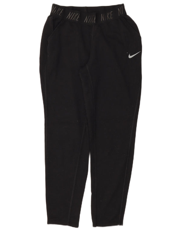 Pantaloni de trening NIKE Dri Fit Graphic pentru femei UK 10 Small Black