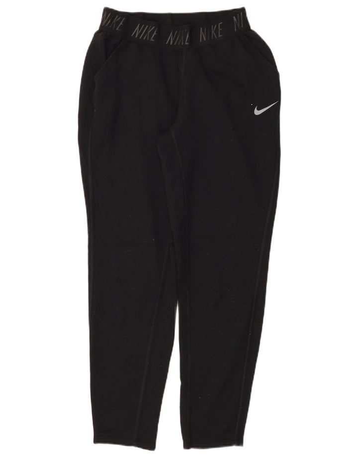 Pantaloni de trening NIKE Dri Fit Graphic pentru femei UK 10 Small Black