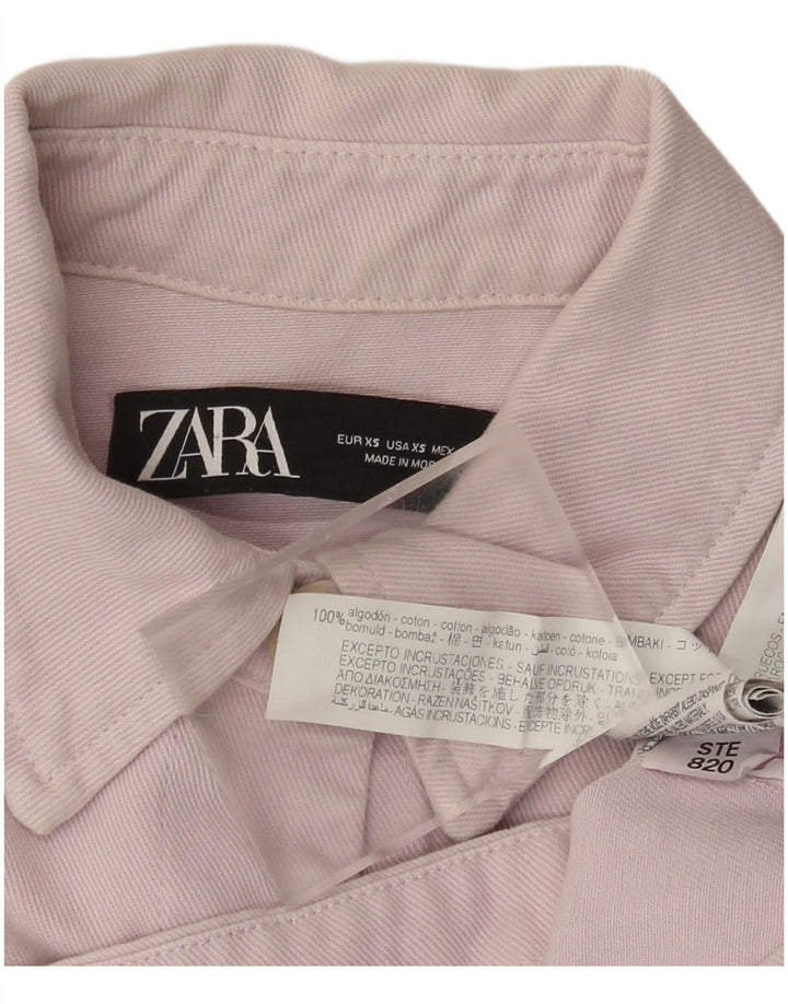Jachetă de blugi supradimensionată pentru femei Zara UK 6 XS bumbac roz