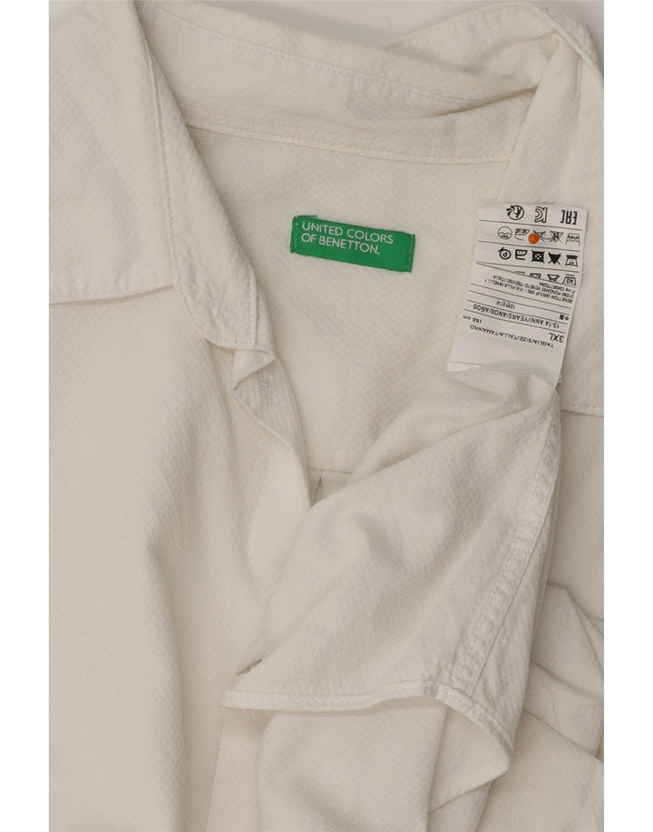 Cămașă BENETTON Băieți 13-14 Ani 3XL Bumbac Alb