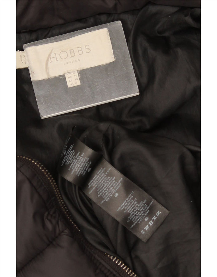 Palton capitonat supradimensionat cu glugă Hobbs pentru femei UK 10 Nylon negru mic