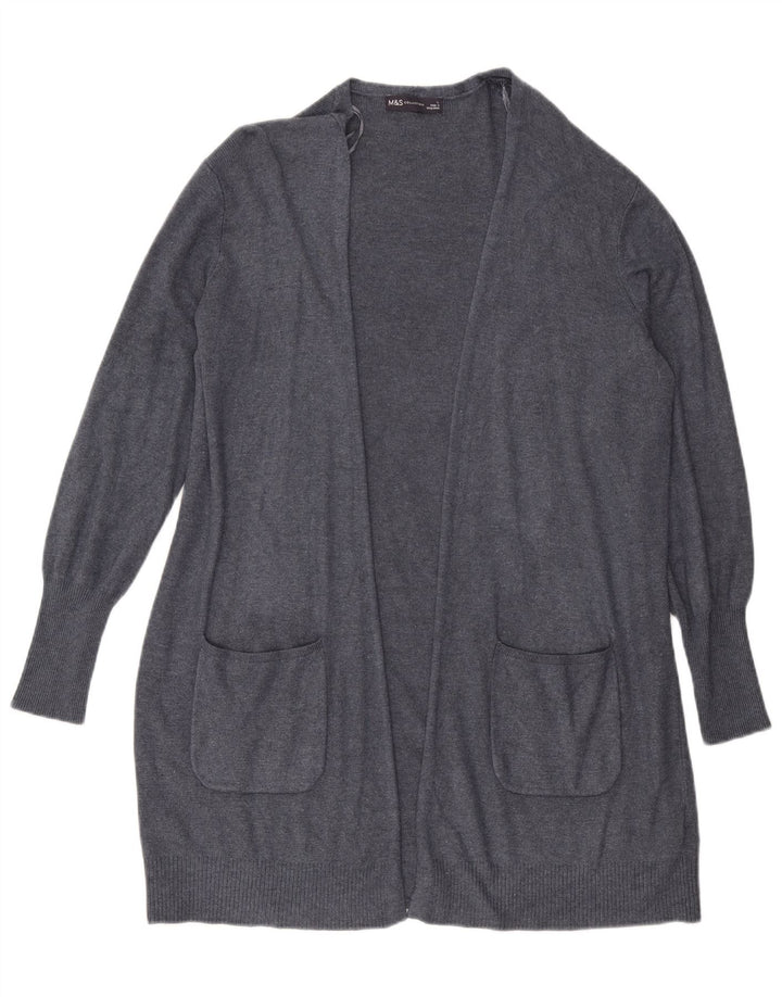 MARKS & SPENCER Pulover cardigan deschis cu paragate pentru femei UK 16 Large Blue