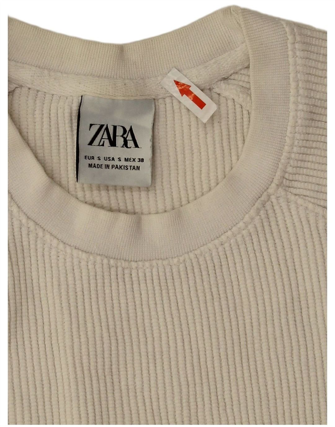Tricou supradimensionat pentru femei Zara UK 10 Bumbac alb mic