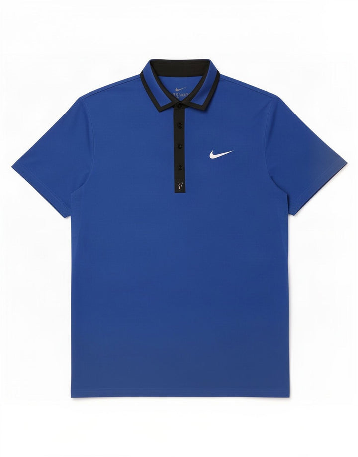 Tricou polo Nike pentru bărbați Dri Fit, albastru mediu, poliester color bloc