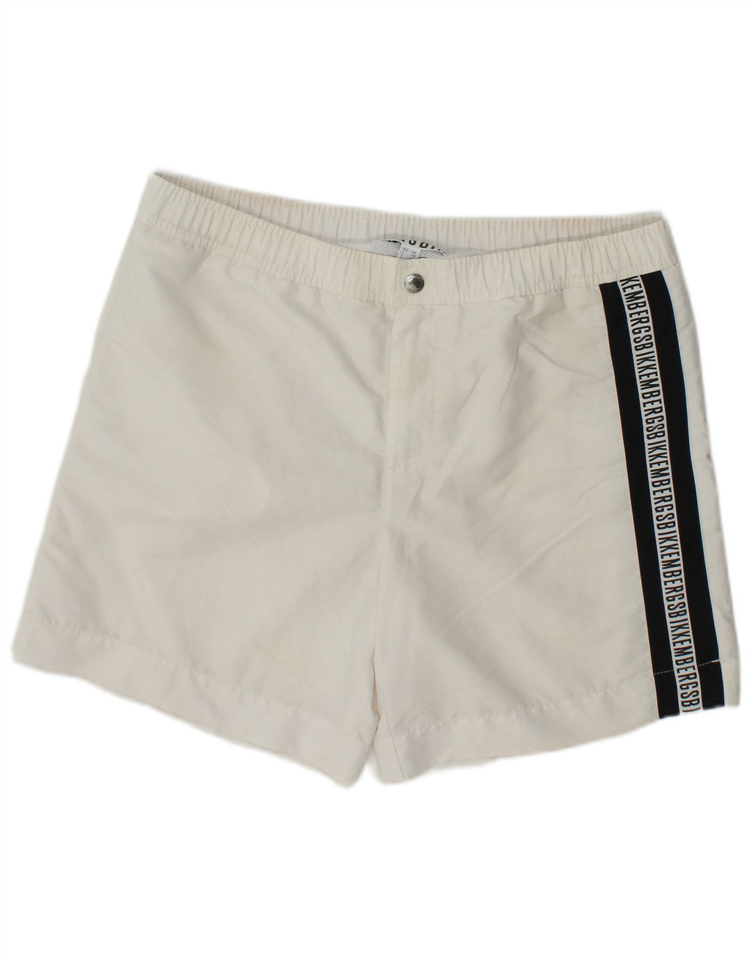 Pantaloni scurți de înot grafic pentru bărbați Bikkembergs, mari, alb, din poliester