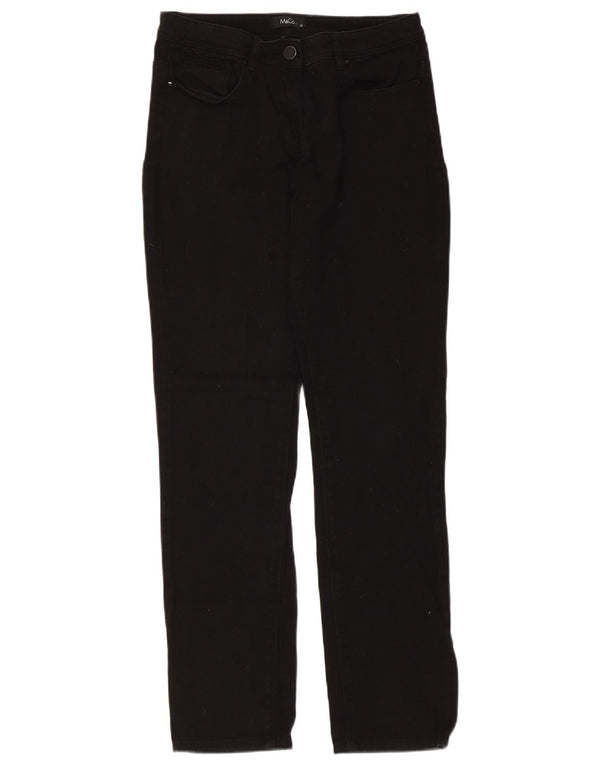 Pantaloni casual pentru femei M&Co slim fit UK 10 Small W30 L29 Bumbac negru