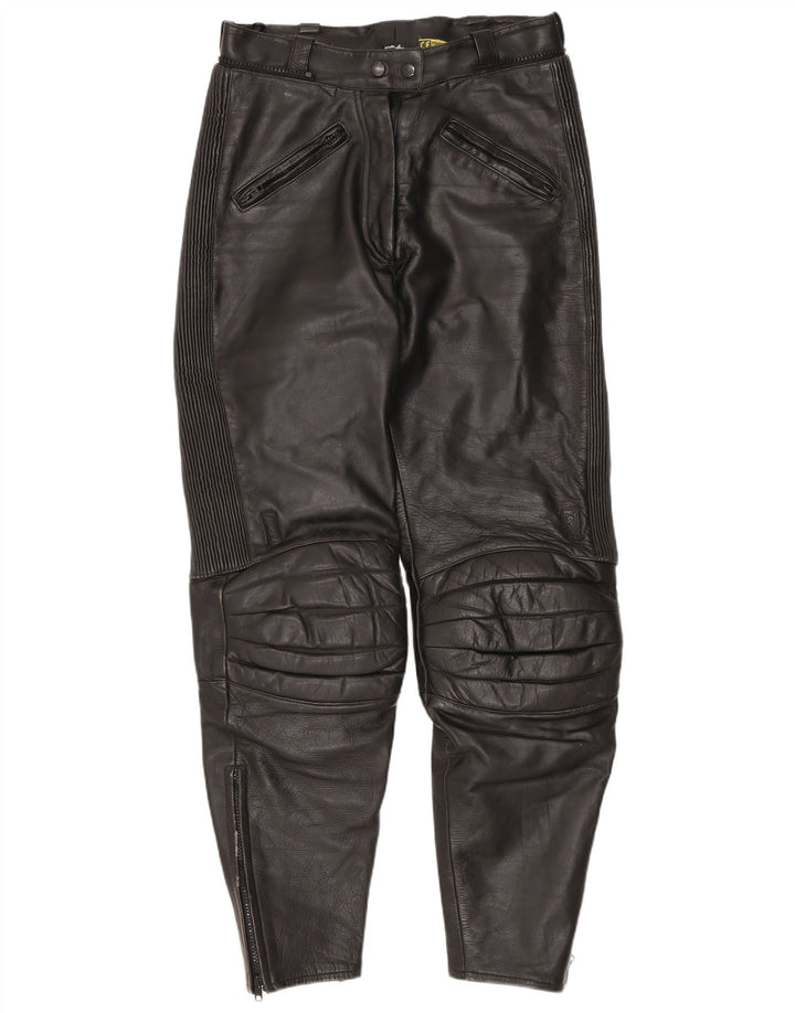 Pantaloni POLO Femei Moto Racer din piele EU 38 Medium W28 L29 Piele neagră