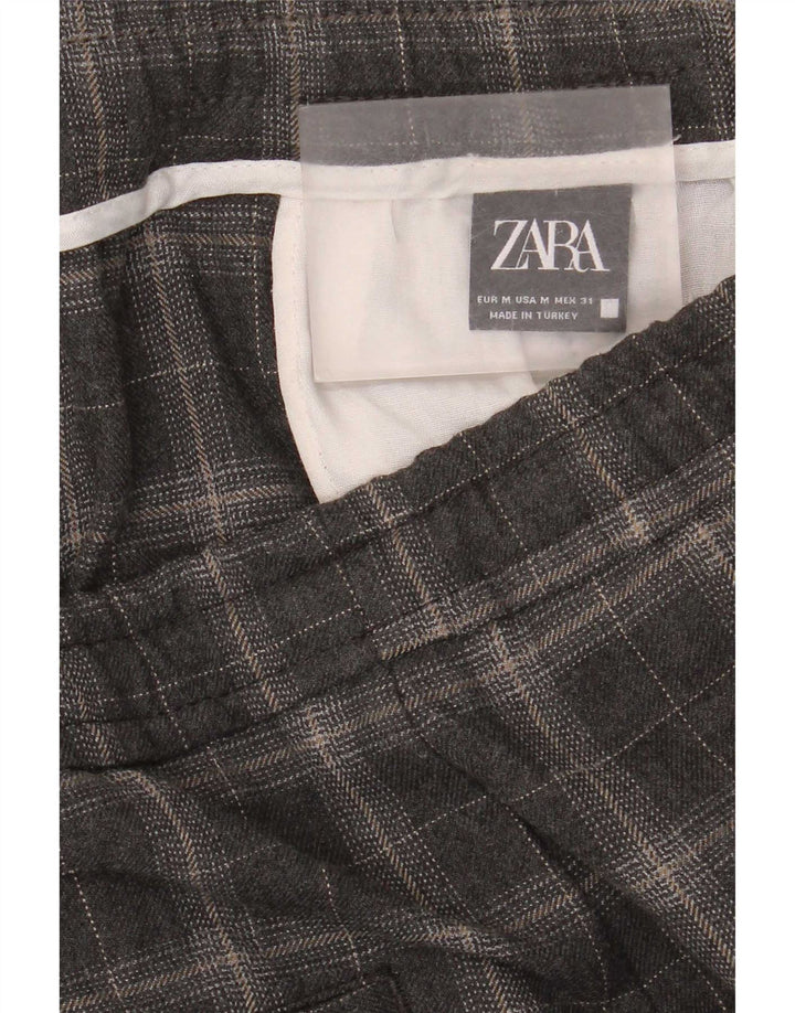 Pantaloni chino conici pentru bărbați Zara Mediu L31 L30 Gri Check