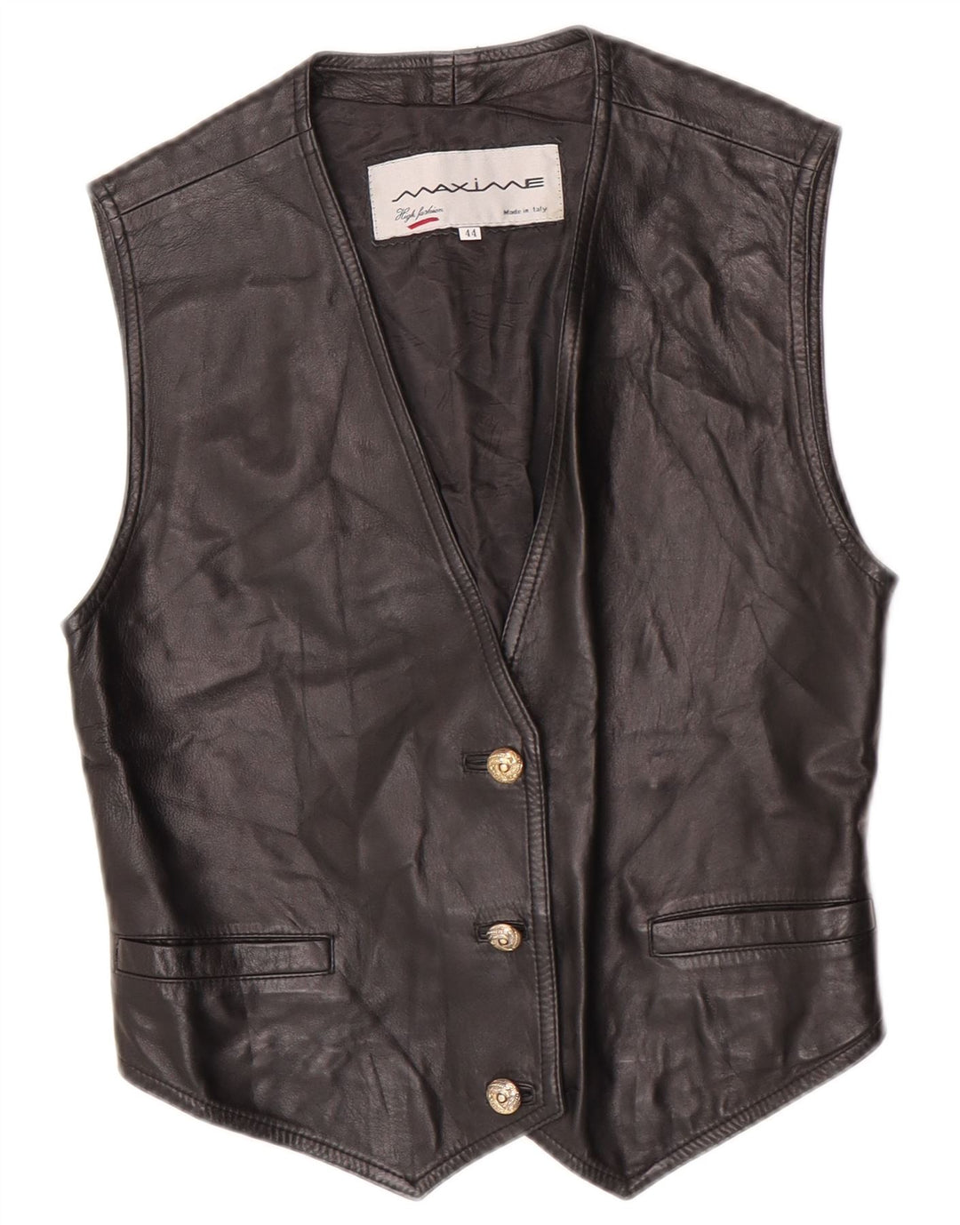 Vestă Maxime din piele crop pentru femei IT 44 Medium Black