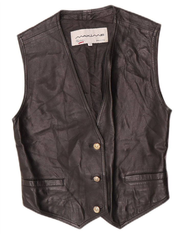 Vestă Maxime din piele crop pentru femei IT 44 Medium Black