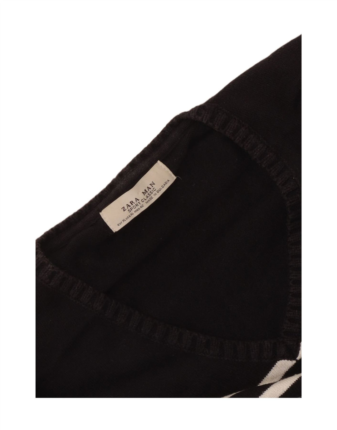 Pulover pentru bărbați Zara, cu decolteu în V, XL, cu dungi negre