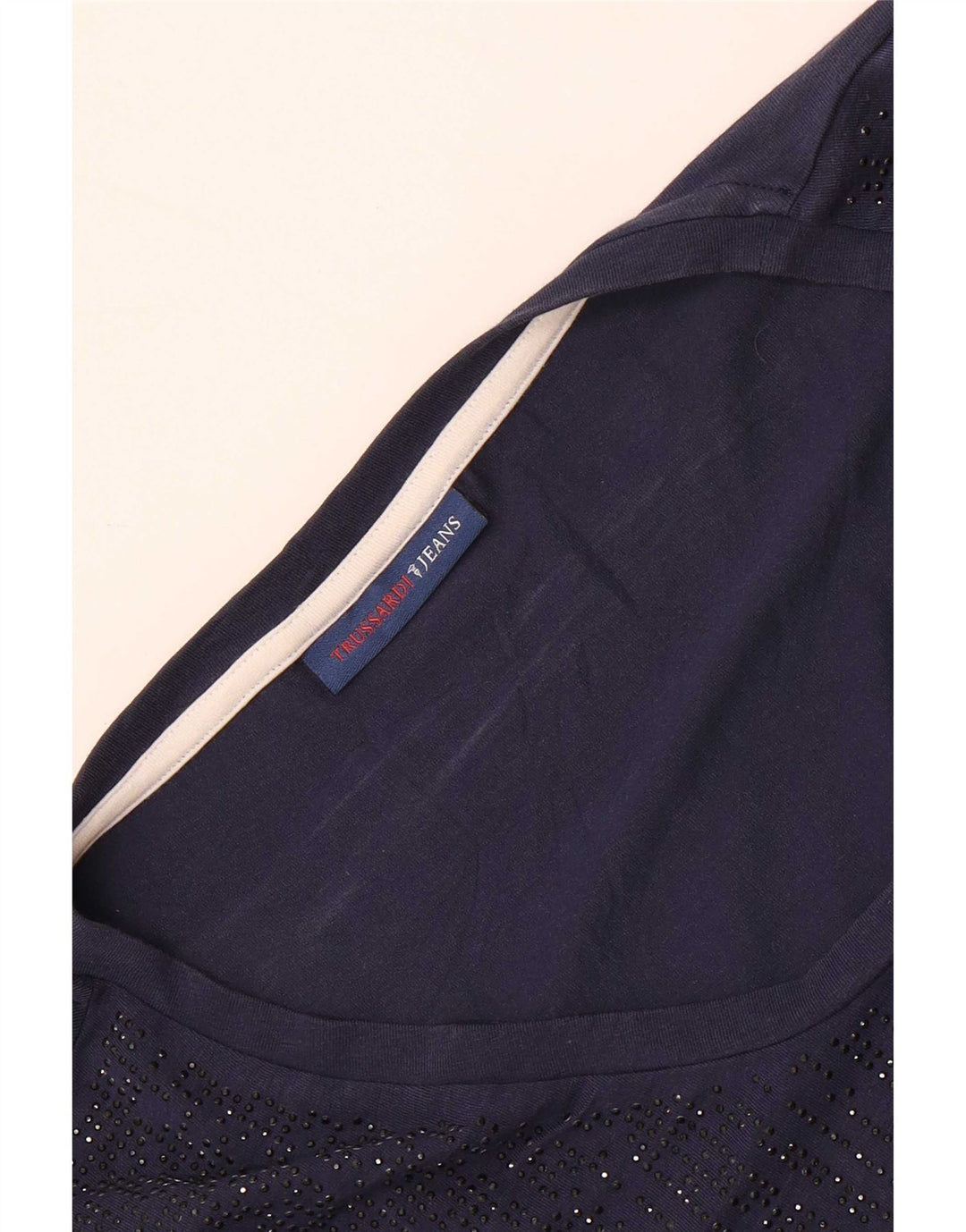 Trussardi Jeans Tricou pentru femei Top UK 14 Medium Bleumarin