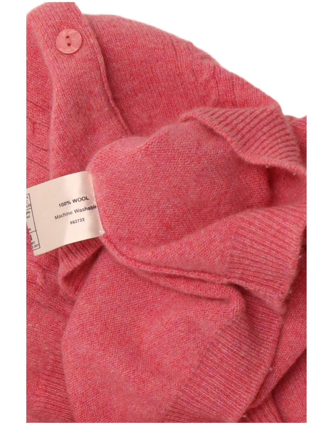 Pulover cardigan pentru femei VINTAGE UK 16 Lână mare roz
