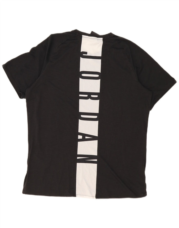 Tricou grafic Jordan Dri Fit pentru bărbați Top mare, negru, poliester color bloc