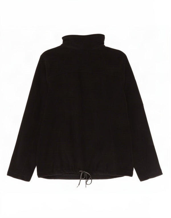 Columbia Womens Graphic Fleece Jacket UK 14 Medium Black Polyester