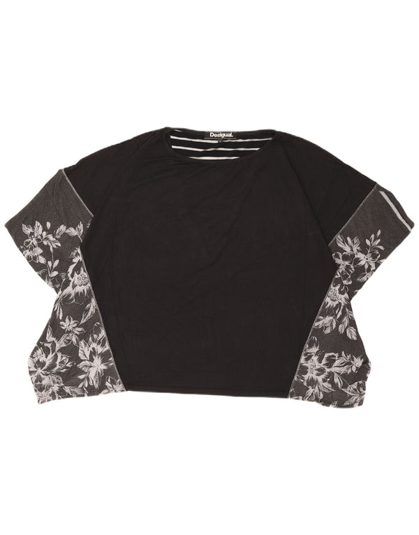 Desigual Tricou supradimensionat pentru femei UK 16 Large Black Floral