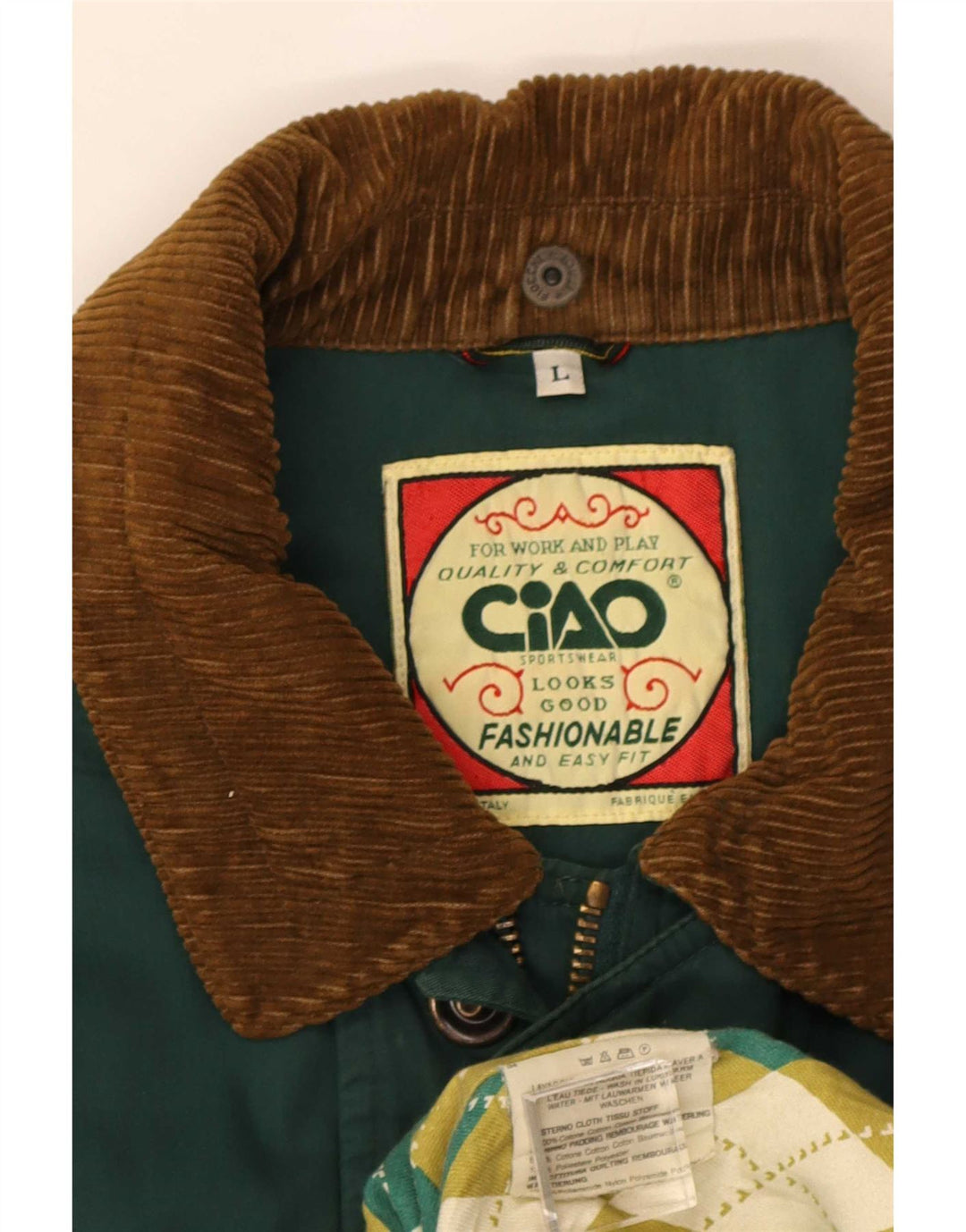 Pardesiu pentru bărbați Ciao UK 40, mare, verde, color block, bumbac
