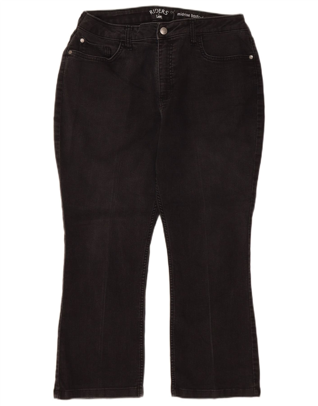 Blugi tăiați LEE Riders pentru femei cu talie medie cu talie medie US 14 XL W32 L24 Negri