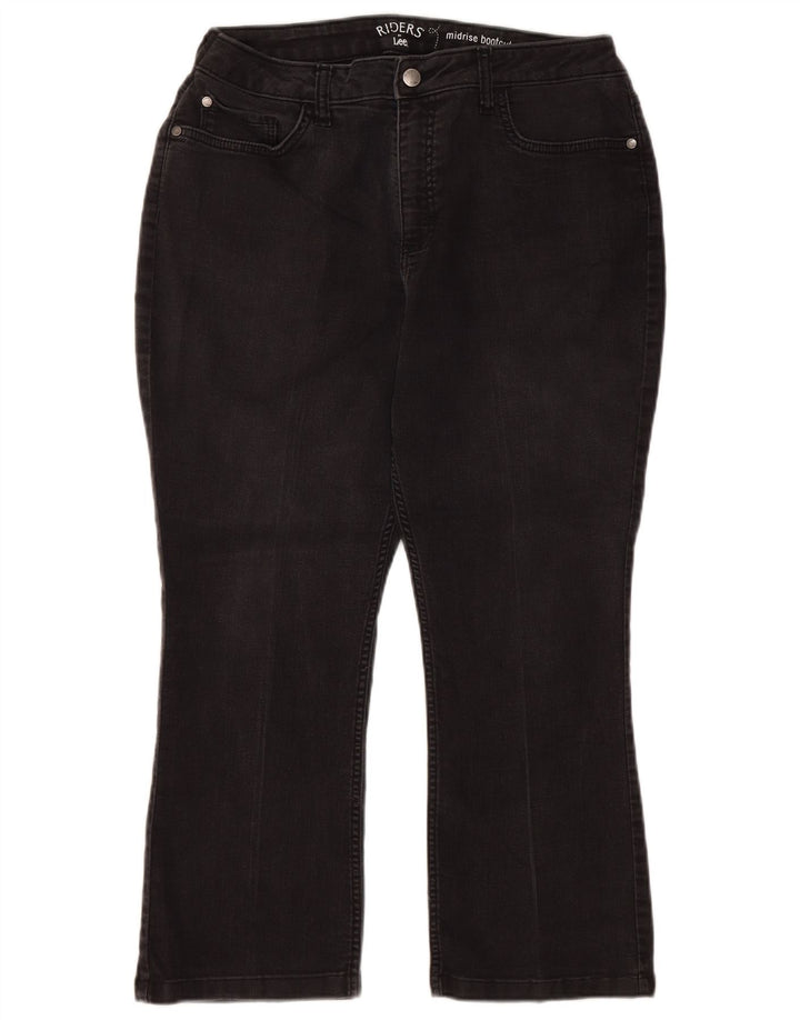 Blugi tăiați LEE Riders pentru femei cu talie medie cu talie medie US 14 XL W32 L24 Negri