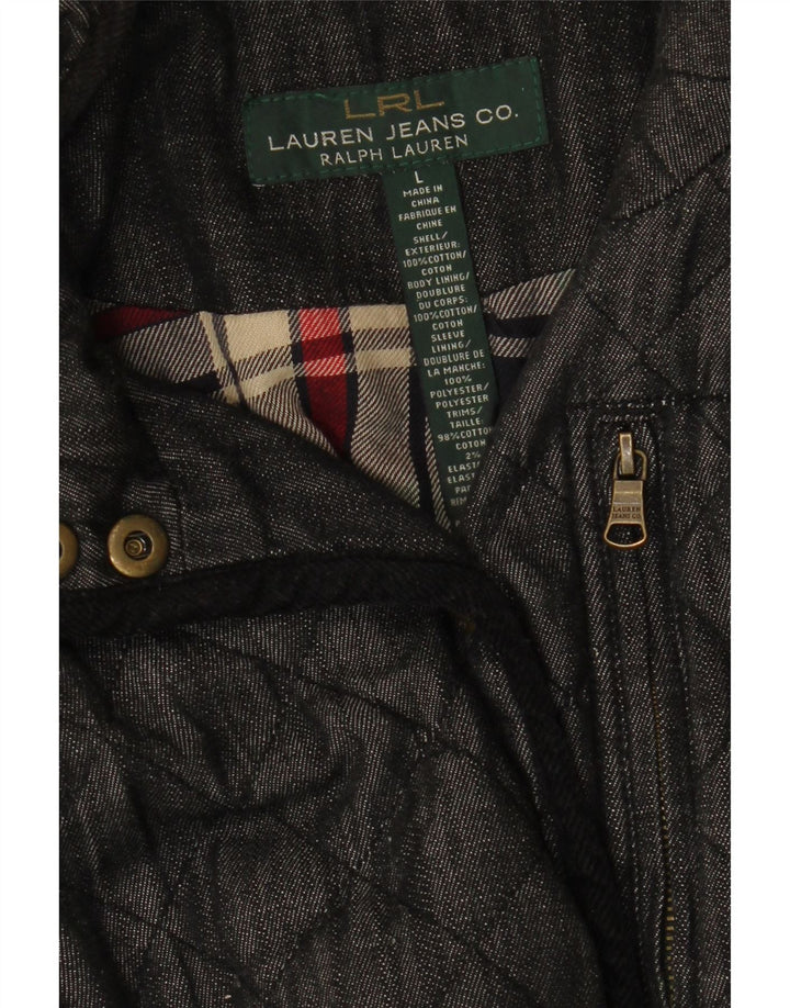 Jachetă matlasată pentru femei Ralph Lauren UK 16 mare bumbac gri