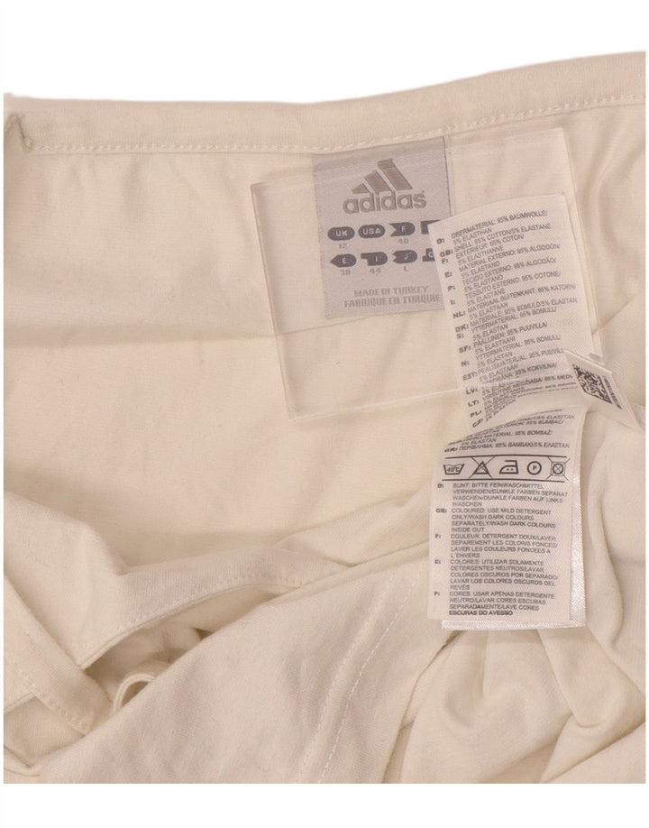 ADIDAS Crop Cami Top pentru femei UK 12 Medium Off White Bumbac