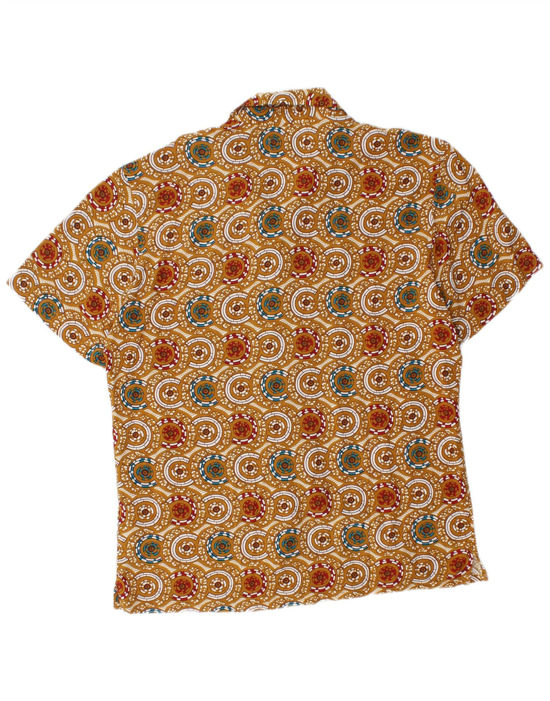 Cămașă cu mânecă scurtă pentru bărbați Pull & Bear, viscoză geometrică, bej mediu