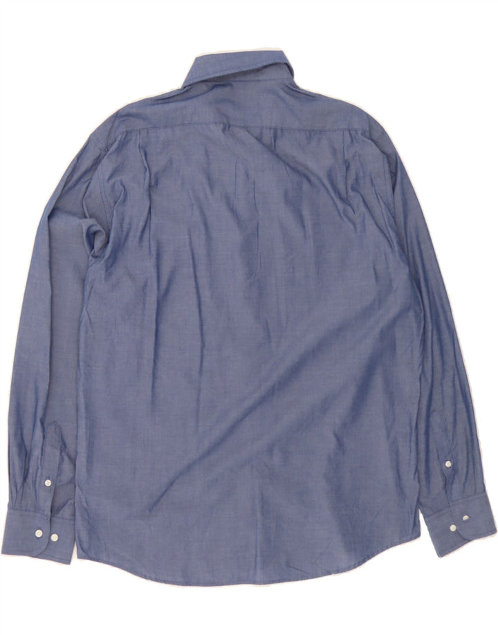 DOCKERS Mens Fitted Shirt Size 16 1/2 Large Blue Cotton Vintage Dockers and Second-Hand Dockers from Messina Hembry 