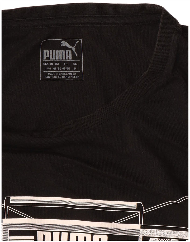 Tricou grafic PUMA pentru bărbați Top mediu negru