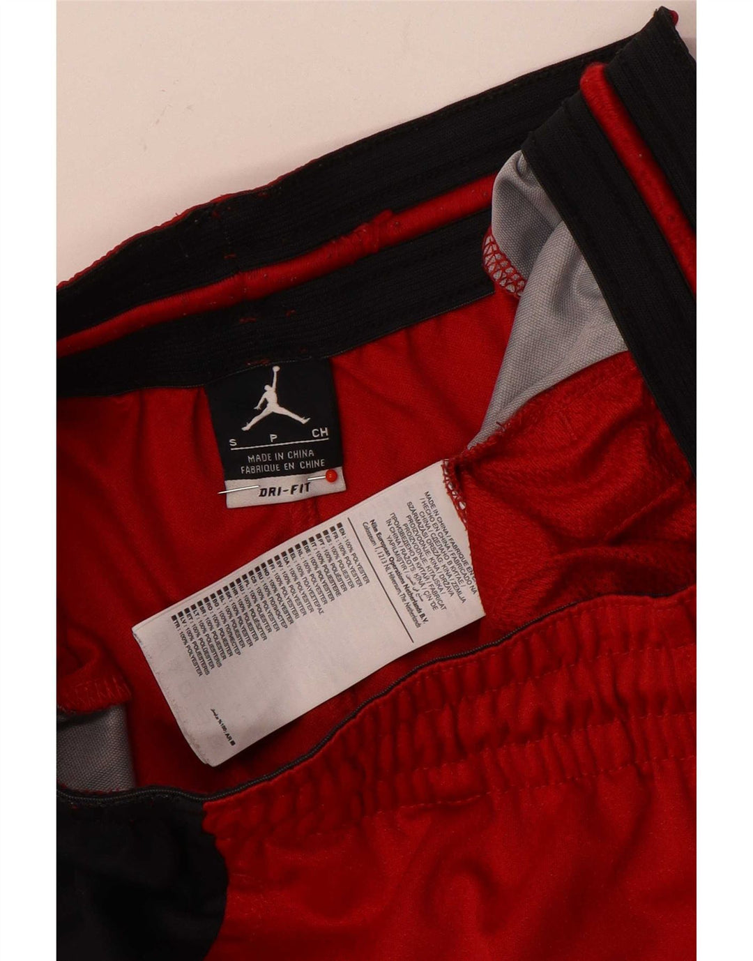 Pantaloni scurți sport grafic Dri Fit Jordan pentru bărbați, roșu, poliester color bloc