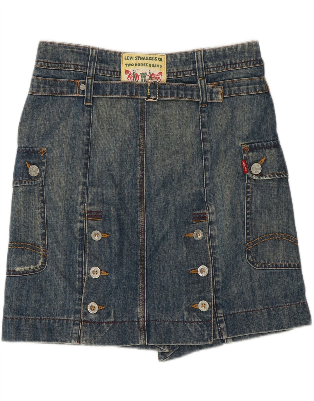 Fusta de blugi pentru femei LEVI'S Small W28 Blue Bumbac