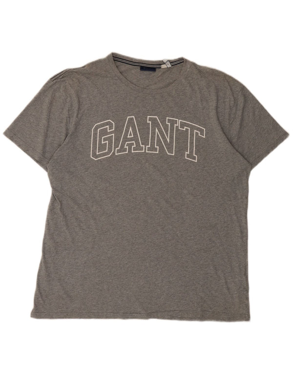 Gant Mens Graphic T-Shirt Top Large Grey Cotton
