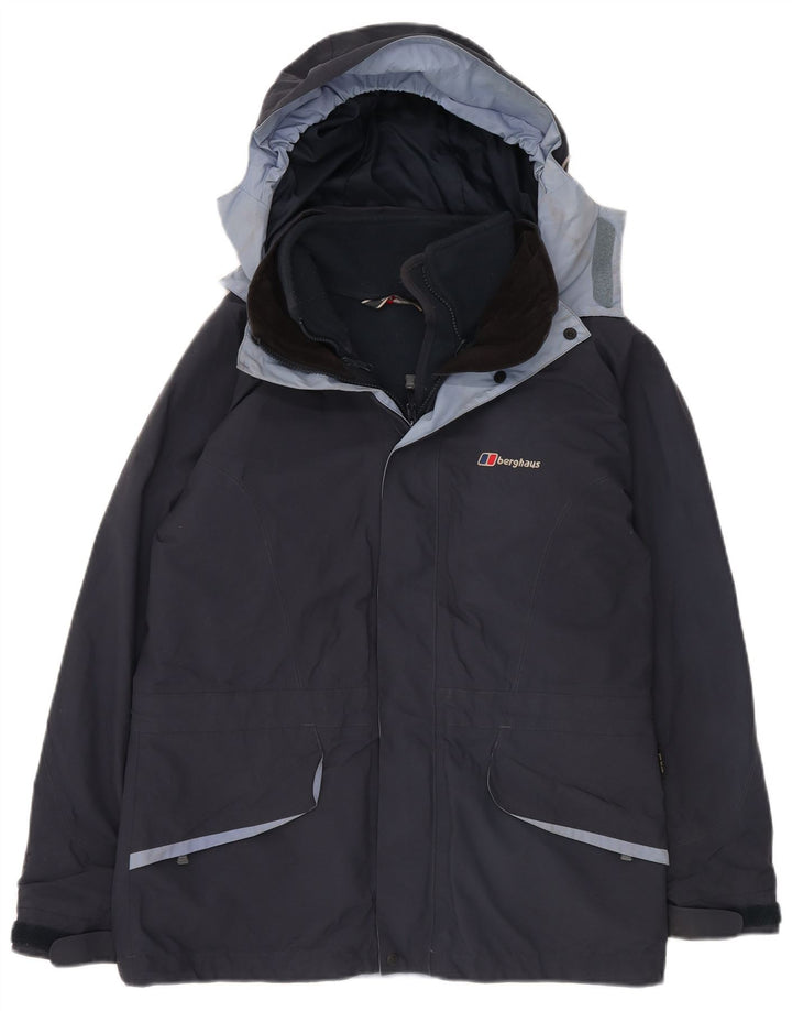 Jachetă de vânt cu glugă supradimensionată pentru femei BERGHAUS UK 12 Medium Bleumarin