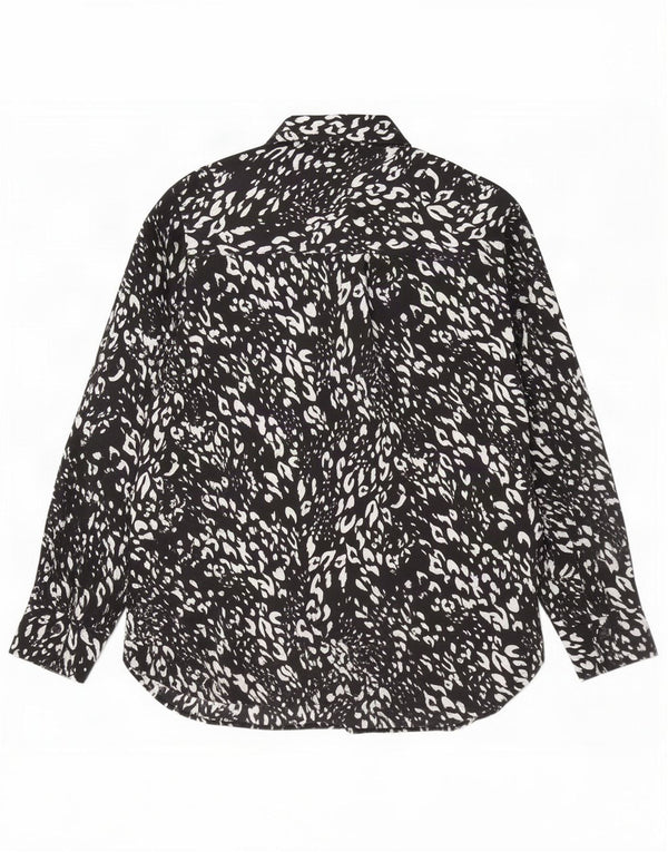 Bluză cămașă pentru femei Marks & Spencer UK 12 Medium Black Animal Print