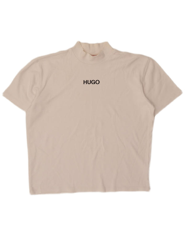 Tricou pentru bărbați Hugo Boss Top Medium White Bumbac