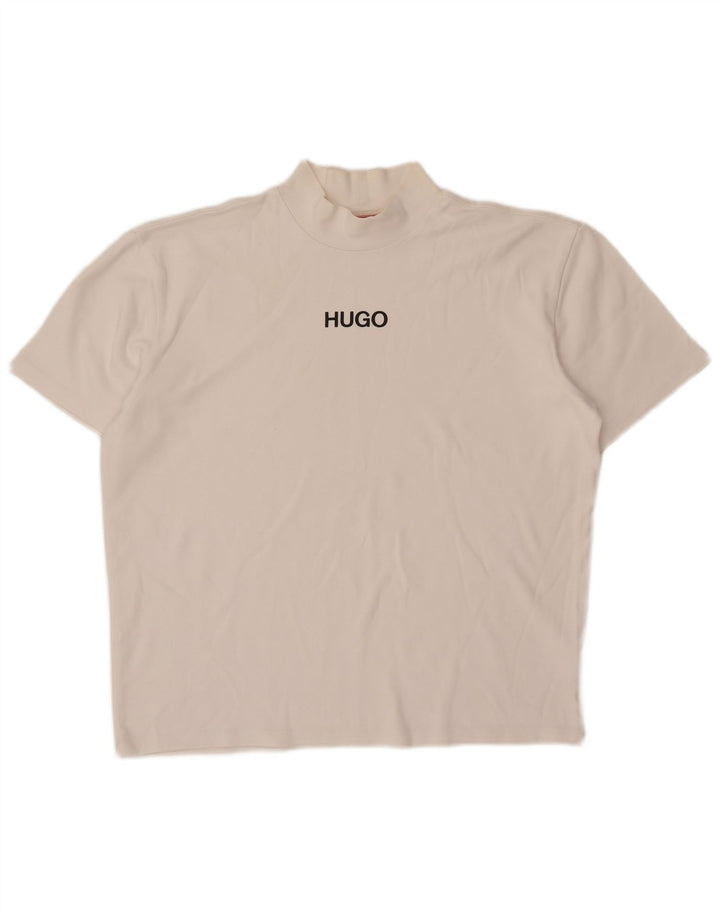 Tricou pentru bărbați Hugo Boss Top Medium White Bumbac