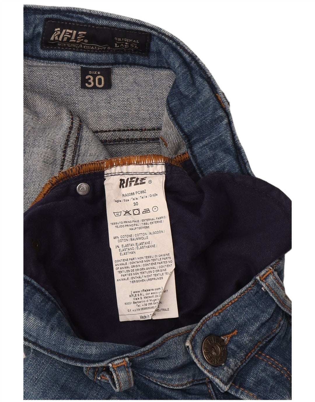 Blugi slim pentru femei Rifle Distressed W30 L33 Bumbac albastru