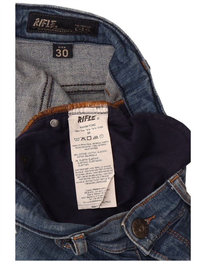 Blugi slim pentru femei Rifle Distressed W30 L33 Bumbac albastru