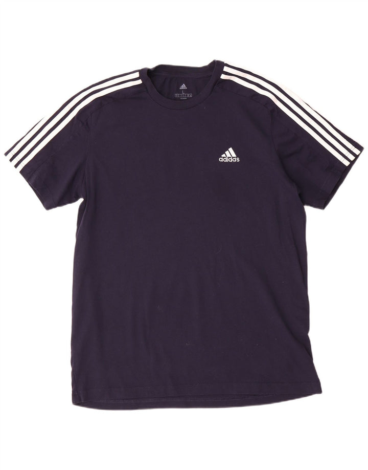 Tricou pentru bărbați Adidas Top mare din bumbac bleumarin