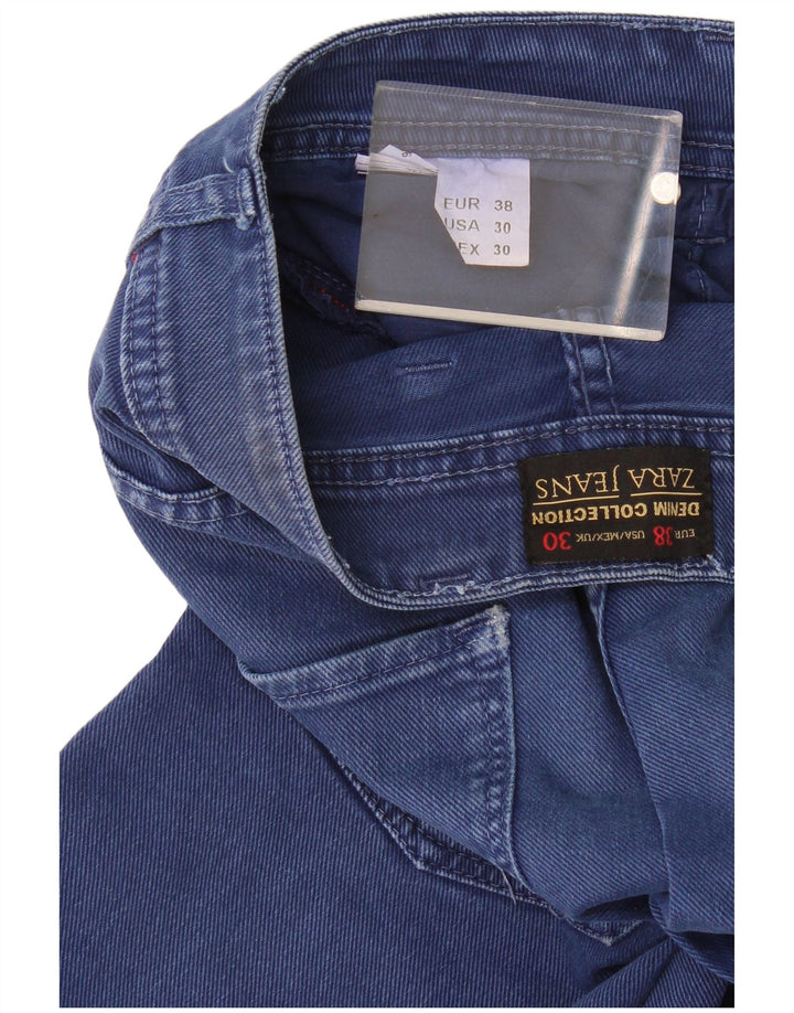 Pantaloni scurți din denim pentru bărbați Zara EU 38 Small W30 Bleumarin