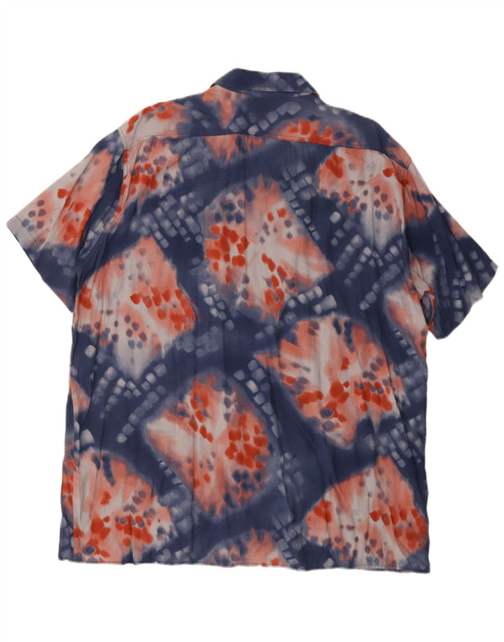 Cămașă Vintage pentru bărbați cu mânecă scurtă XL Blue Tie Dye