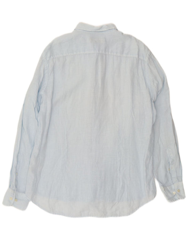 Fred Perry Mens Shirt 2XL Blue Linen