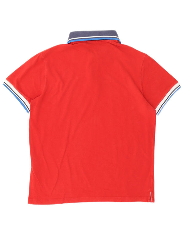 FRED PERRY Cămașă Polo pentru bărbați, Bumbac Colorblock Roșu Mic