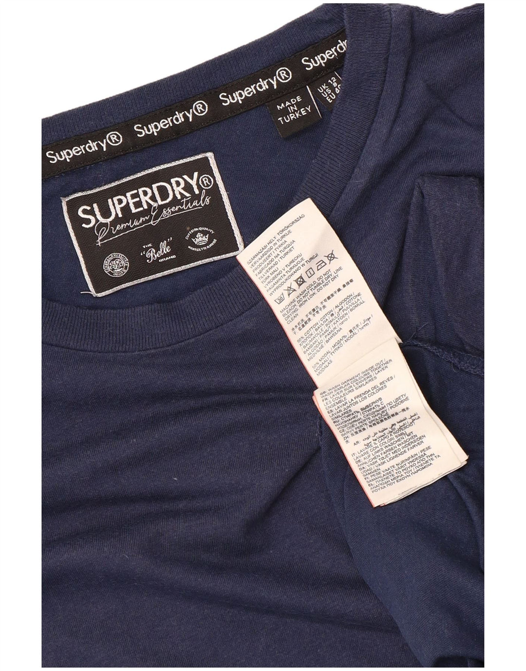 Tricou pentru femei Superdry Top UK 12 Medium Bleumarin Bumbac